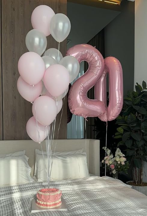Pearl Pink 40 Inch 0 Number Balloons, 0 Decorations for 10 20 30 40 50 60 70 80 90 100 Birthday
