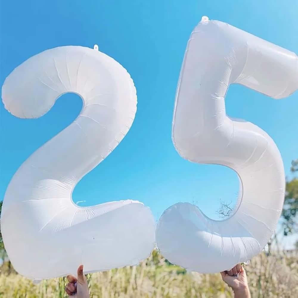 GOER Number 25 Balloons for 25th Birthday Party Decorations,42 Inch Jumbo Foil Helium 52 Balloons