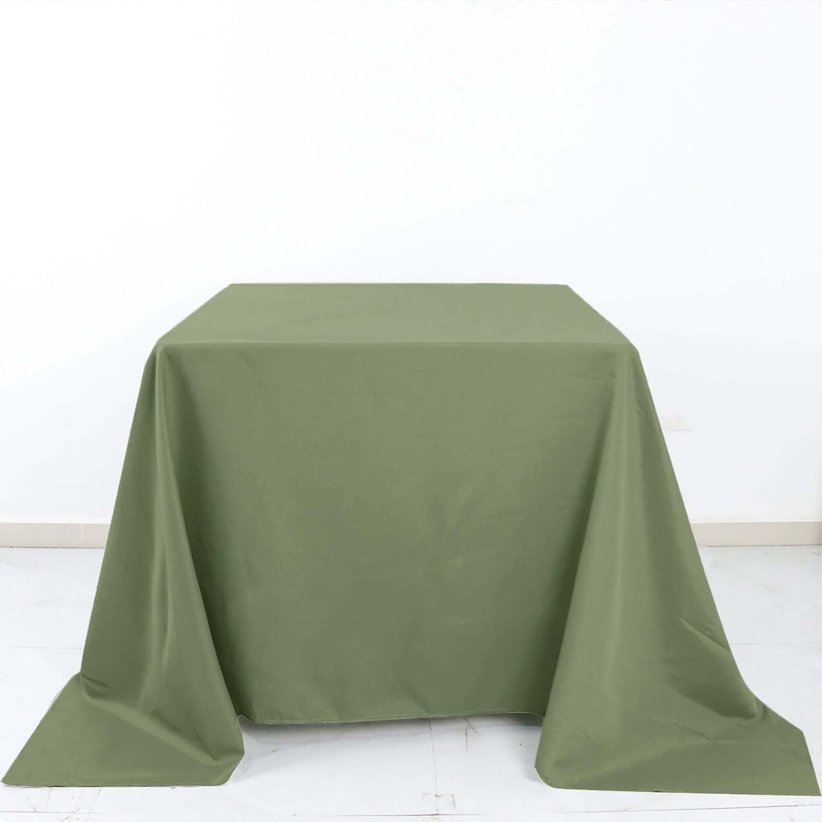 Efavormart 90" Eucalyptus Dusty Sage Wholesale Linens Polyester Square Linen Tablecloth for Kitchen
