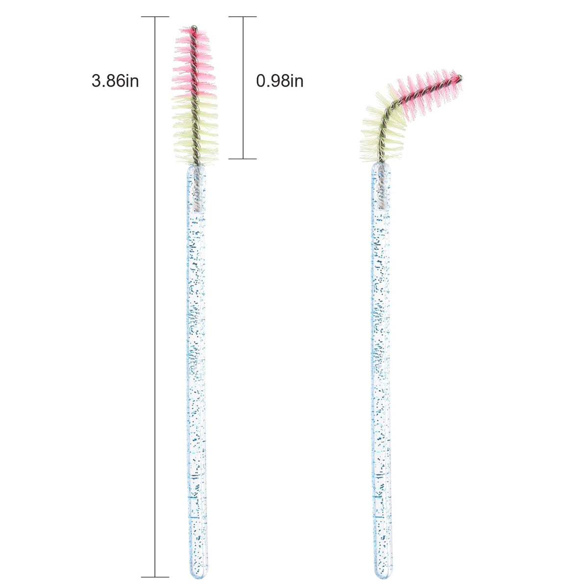 300PCS Disposable Mascara Wands Spoolie Brush Crystal Eyebrow Brushes Eyelash Extension Applicator