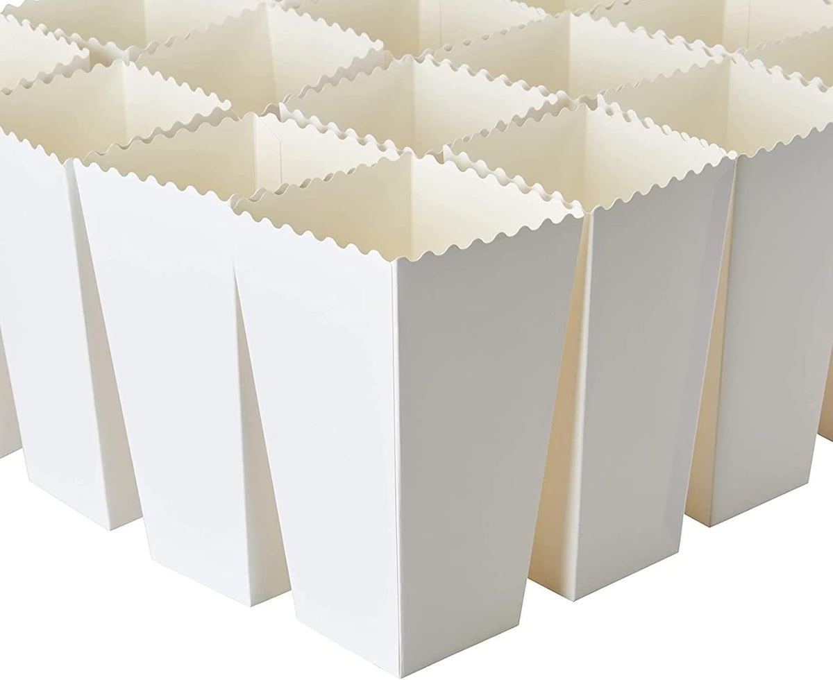 BLUE PANDA 100 Pack White Popcorn Boxes Bulk for Party - White Popcorn Containers for Movie Night &