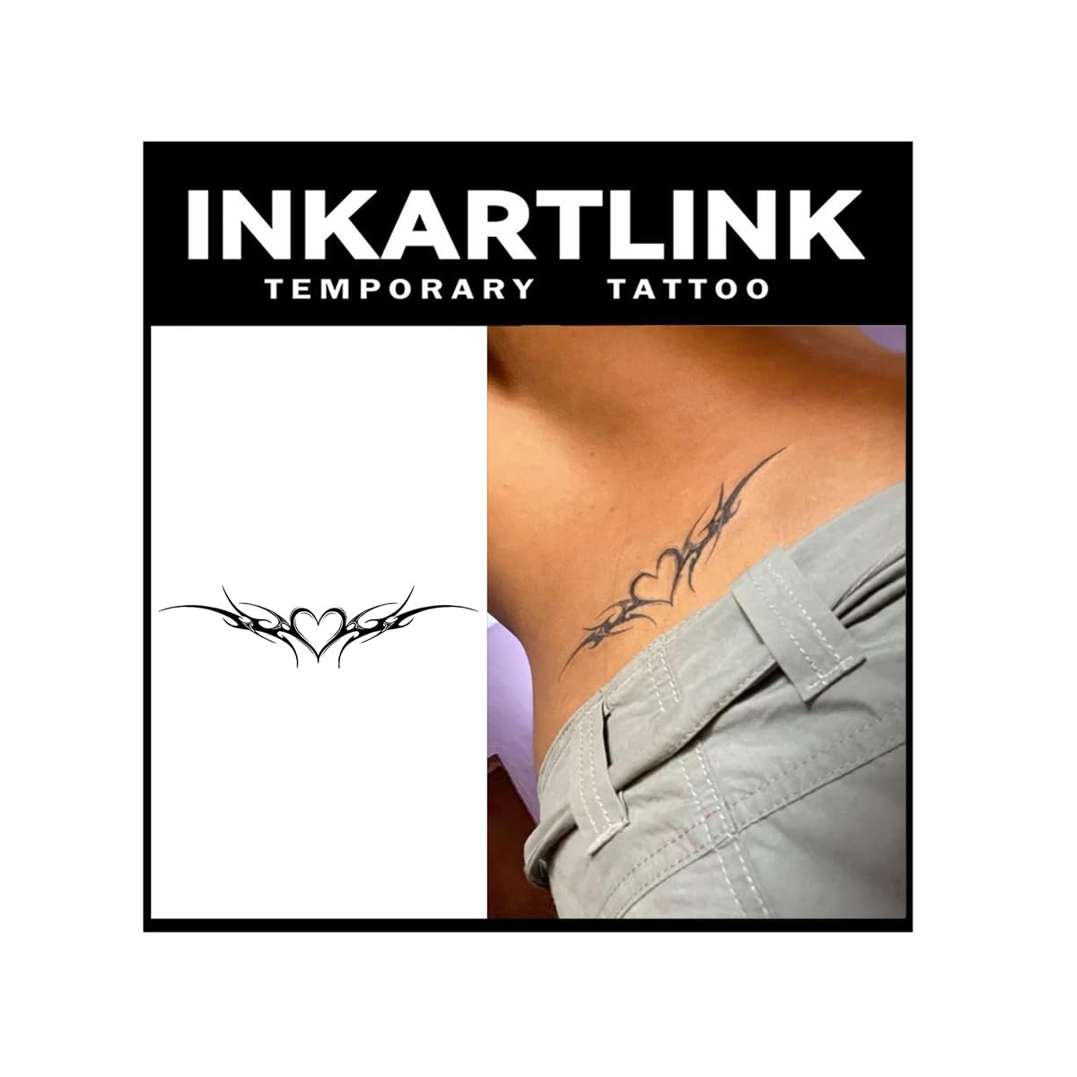 INKARTLINK Tattoo Tech, 2 Sheets Large Semi Permanent Tattoo, Temporary Tattoos, Last 1-2 Weeks