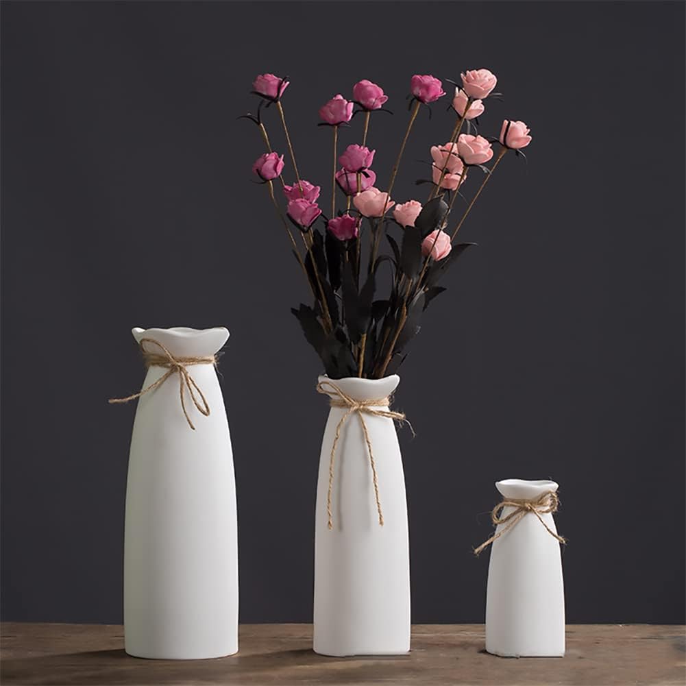 White Ceramic Vase-Flower Vase Dried Flower Vase for Modern Home Decor, Fit for Foyer Living Room
