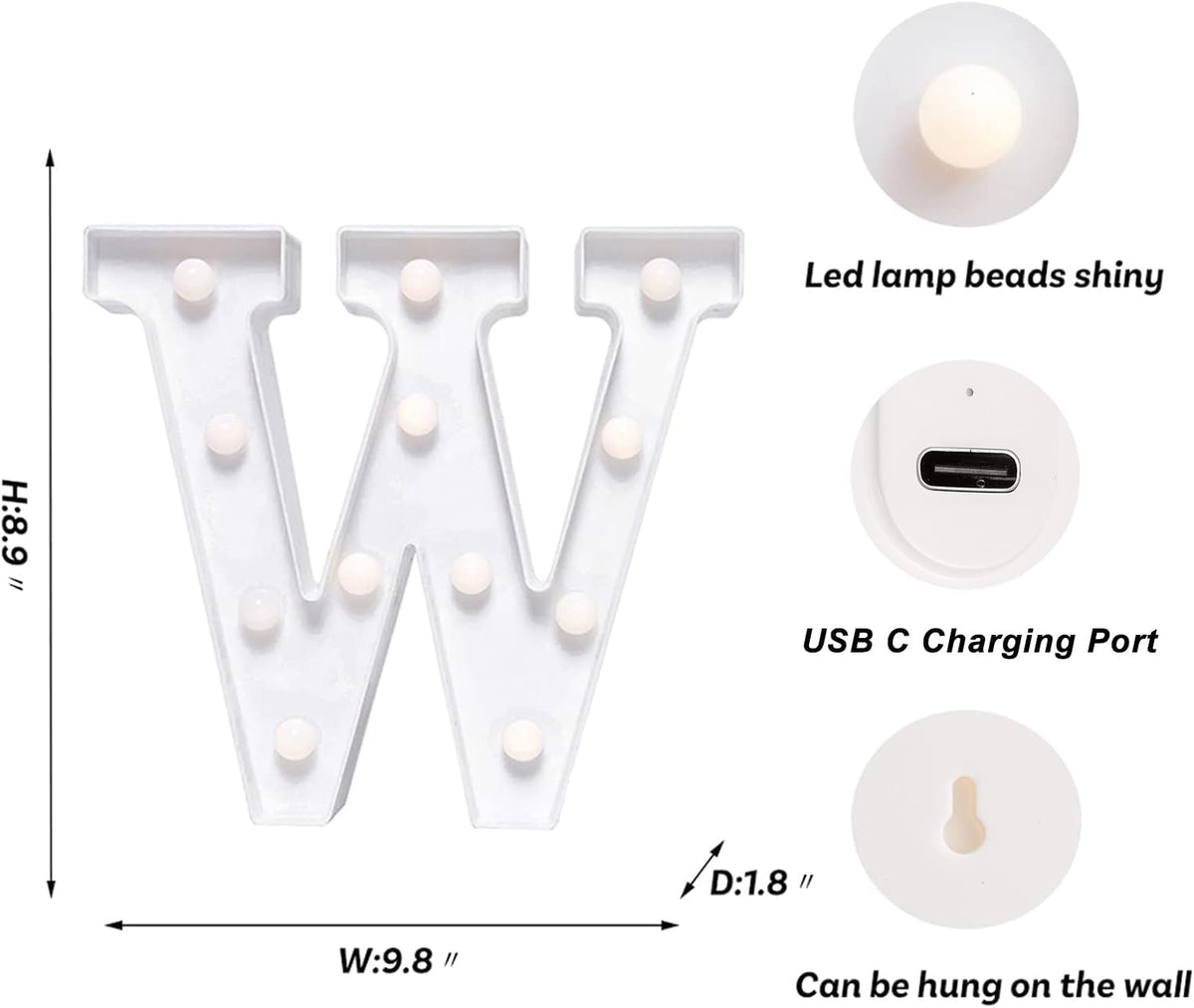 Foaky Rechargeable LED Letter Lights Sign Marquee Light Up Letters Sign for Night Light