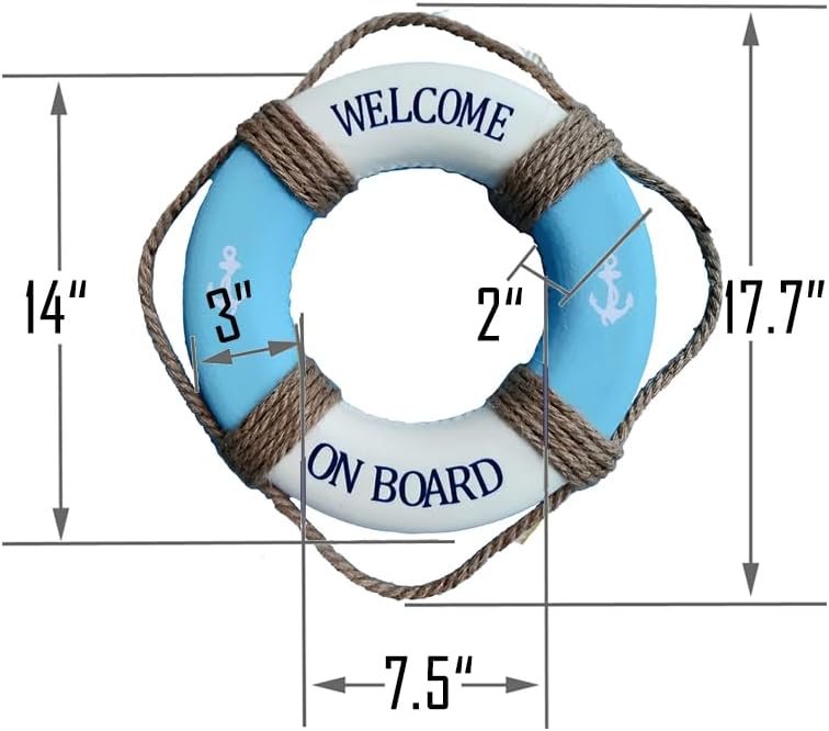 MorroMorn Lifebuoy Wall Hanging Decor - Welcome Aboard Mediterranean Style Home Decoration Hemp