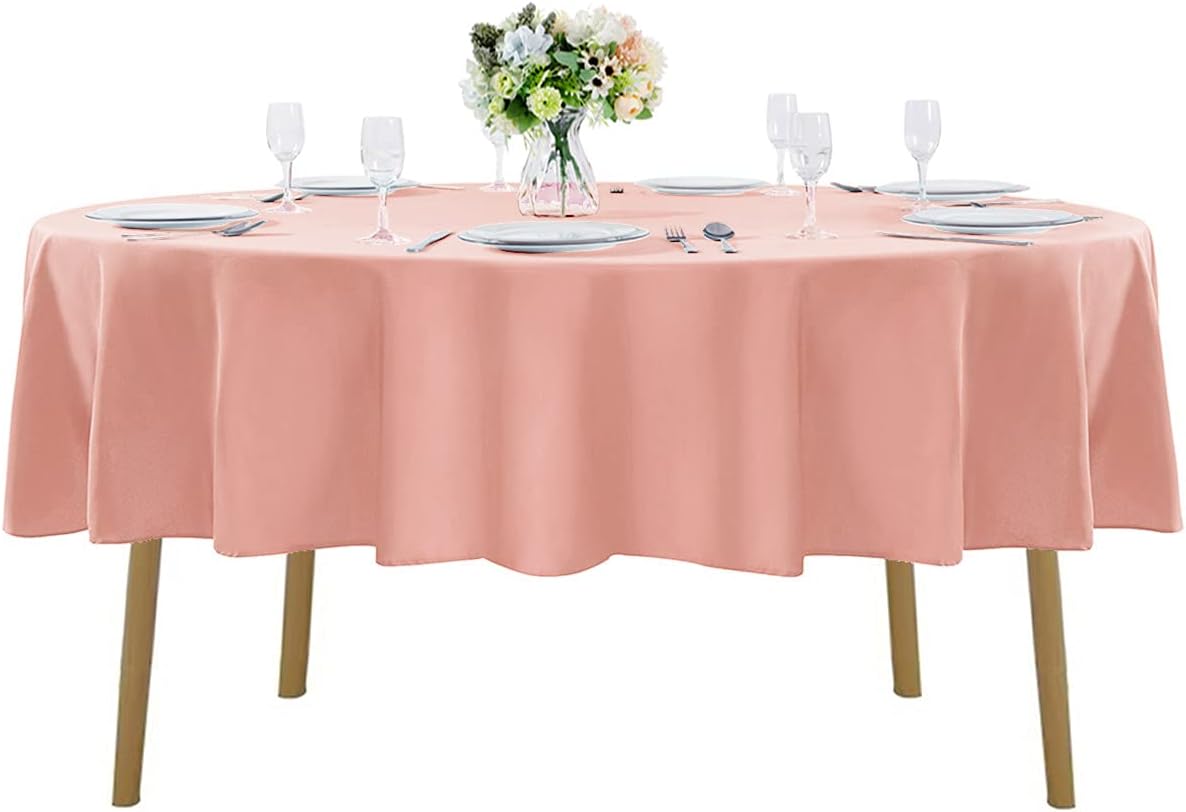 70 inch Round Tablecloth Washable Polyester Table Cloth Decorative Table Cover for Wedding Party