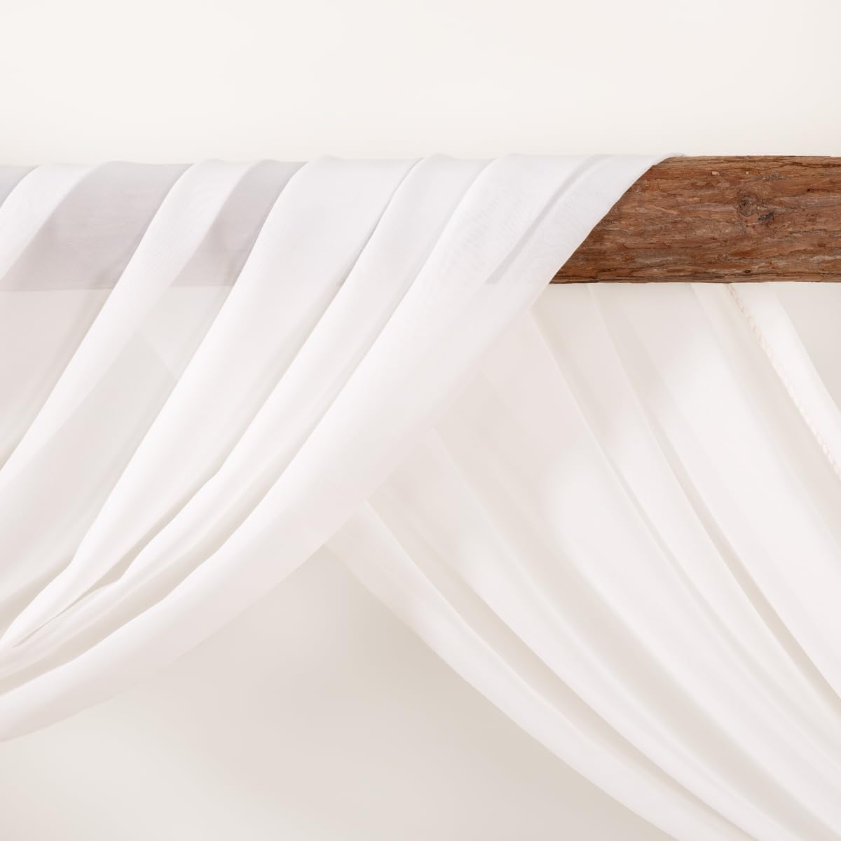 Ivory Wedding Arch Draping Fabric 4 Panels 30'' x 18FT Sheer Chiffon Arch Drapery for Photo Booth