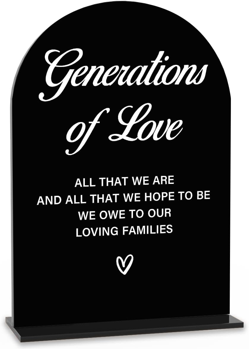 Acrylic Wedding Sign Generations of Love Sign for Wedding Wedding Signs for Ceremony Modern