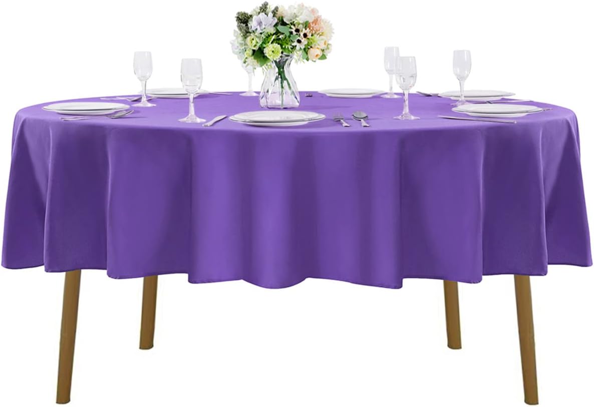 70 inch Round Tablecloth Washable Polyester Table Cloth Decorative Table Cover for Wedding Party