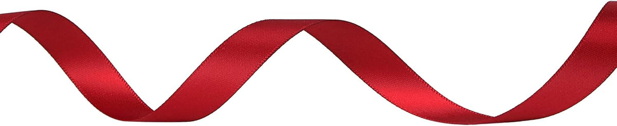 Ribbli Double Faced Scarlet/Dark Red Satin Ribbon,1/2” x Continuous 25 Yards,Use for Bows