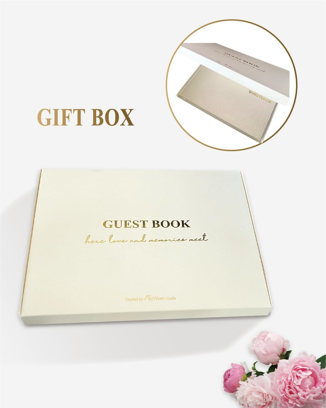 Elegant Linen Wedding Guset Book - Polaroid Guest Book for Wedding Reception,Baby Shower,Bridal