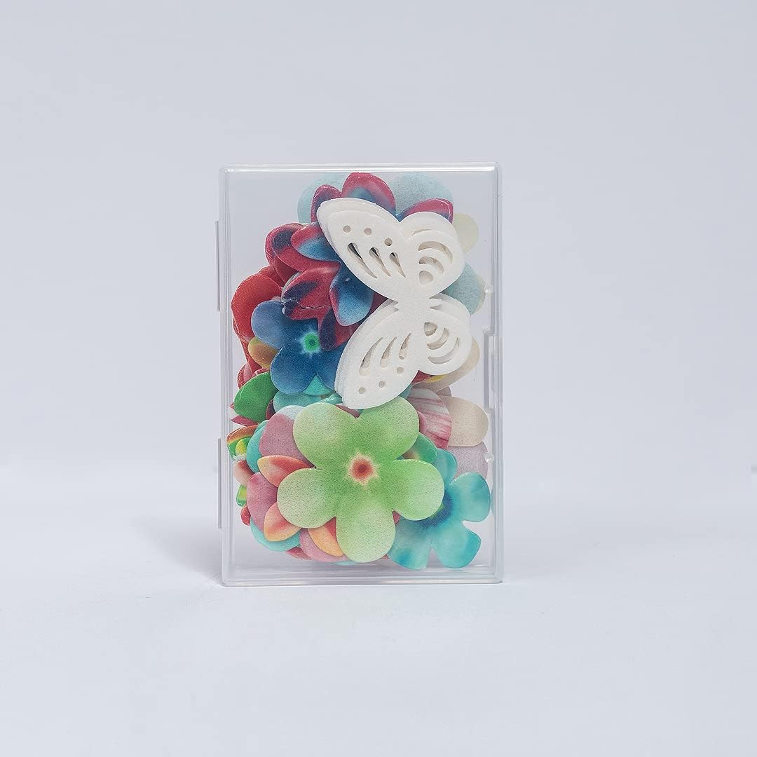 Edible Flowers Edible leaves &White Edible butterflies Wafer Paper Cake Cupcake Toppers for