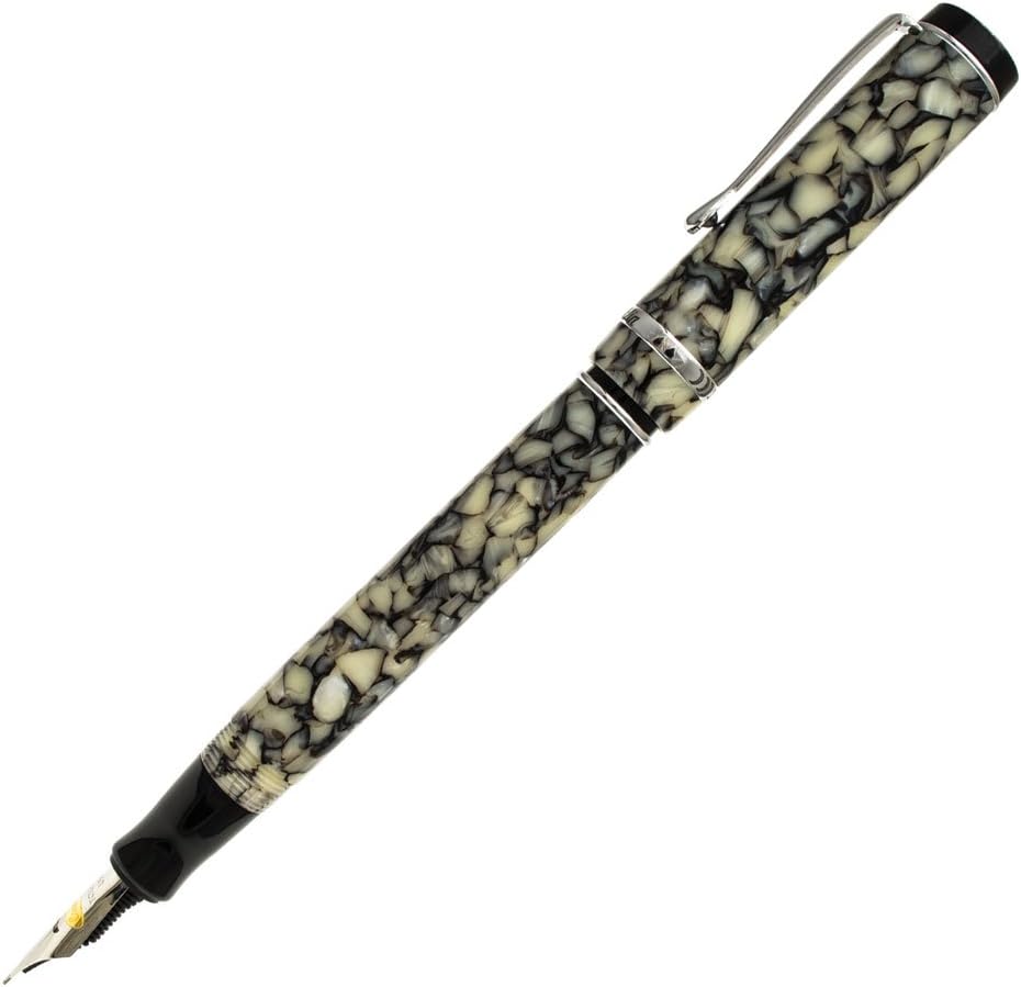 Conklin Duragraph Fountain Pen Cracked Ice - Fine Nib, Luxury Writing Instrument, Premium Resin