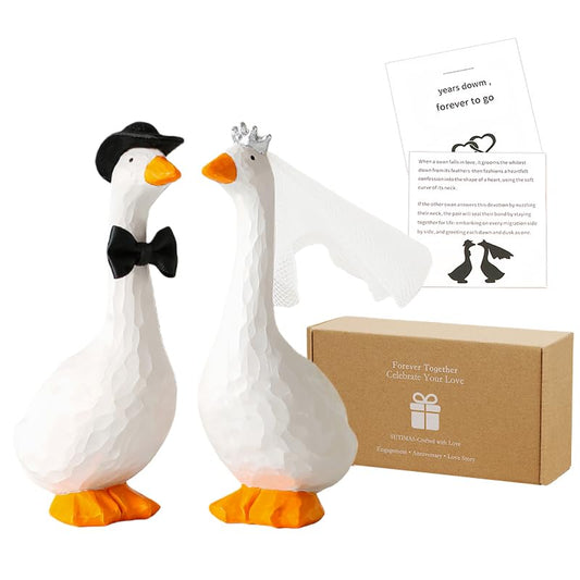 SUTIMAS Fun Wedding Cake Toppers Unique Goose Cake Toppers, Couples Wedding Cake Decorations, Cool