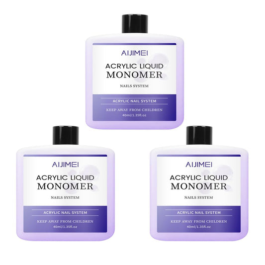 AIJIMEI Acrylic Liquid Monomer for Long Lasting 40ml Acrylic Liquid Professional Nail Art Supplies