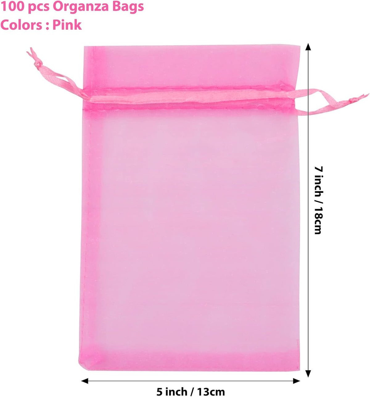 ANZNKU 100 Pack Organza Bags 4 x 6 inch Sheer Drawstring Small Mesh Bags for Candy Jewelry Party