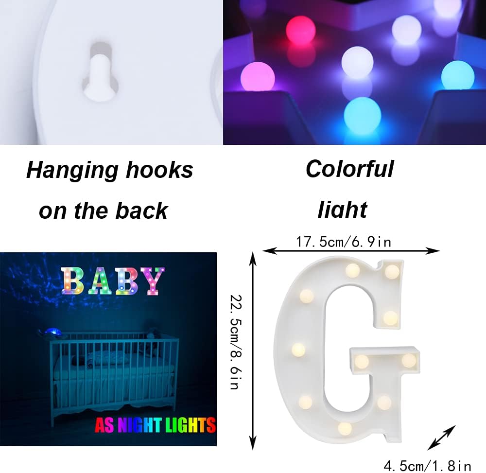 Light Up Colorful LED Marquee Letter lights, 18 Colors Changing Alphabet Letters Sign with Remote