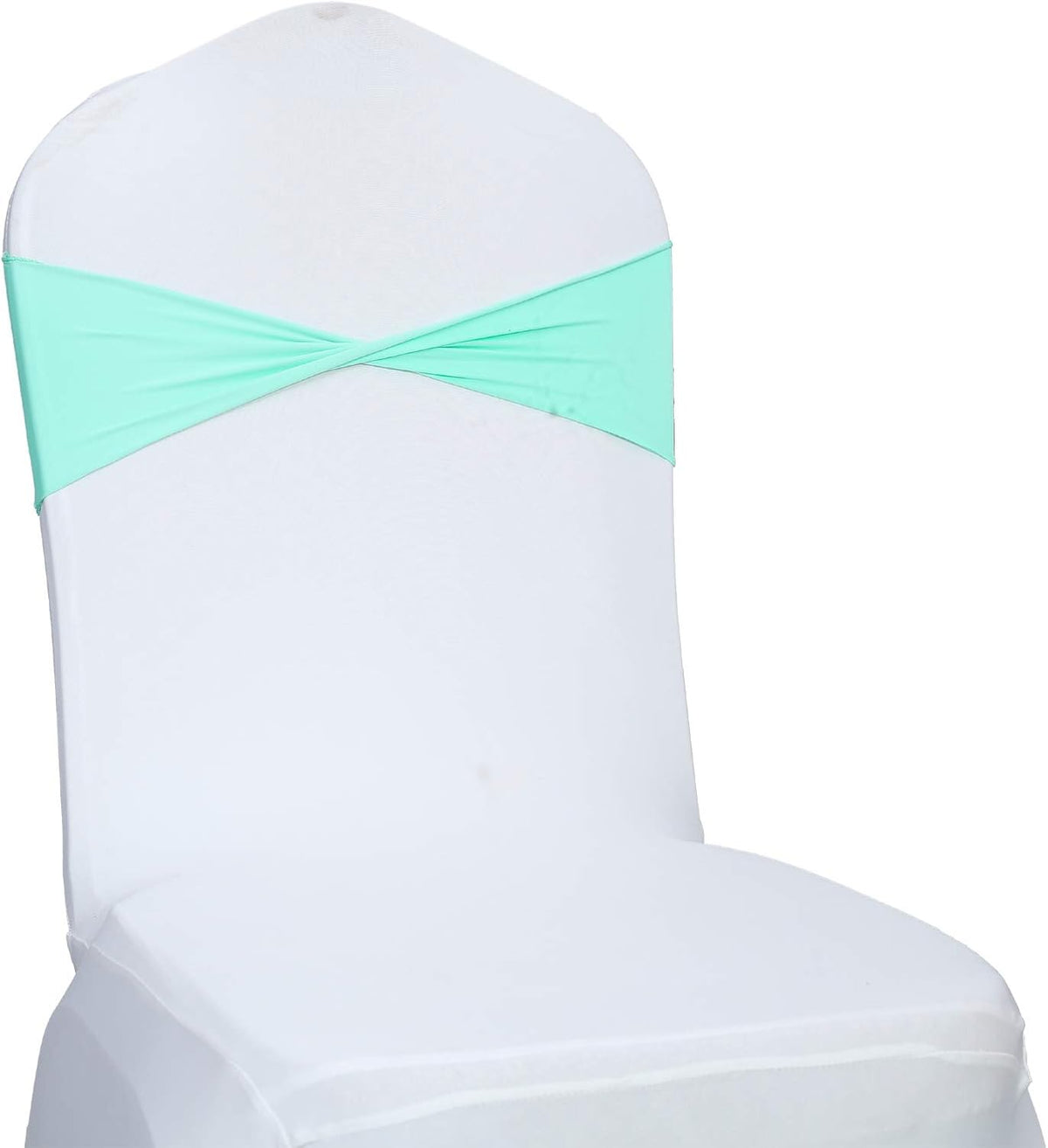 VDS Pack of 10 PCS | Tiff Blue | Spandex Chair Sashes Bows Without Buckle | Stretch Elastic Banquet
