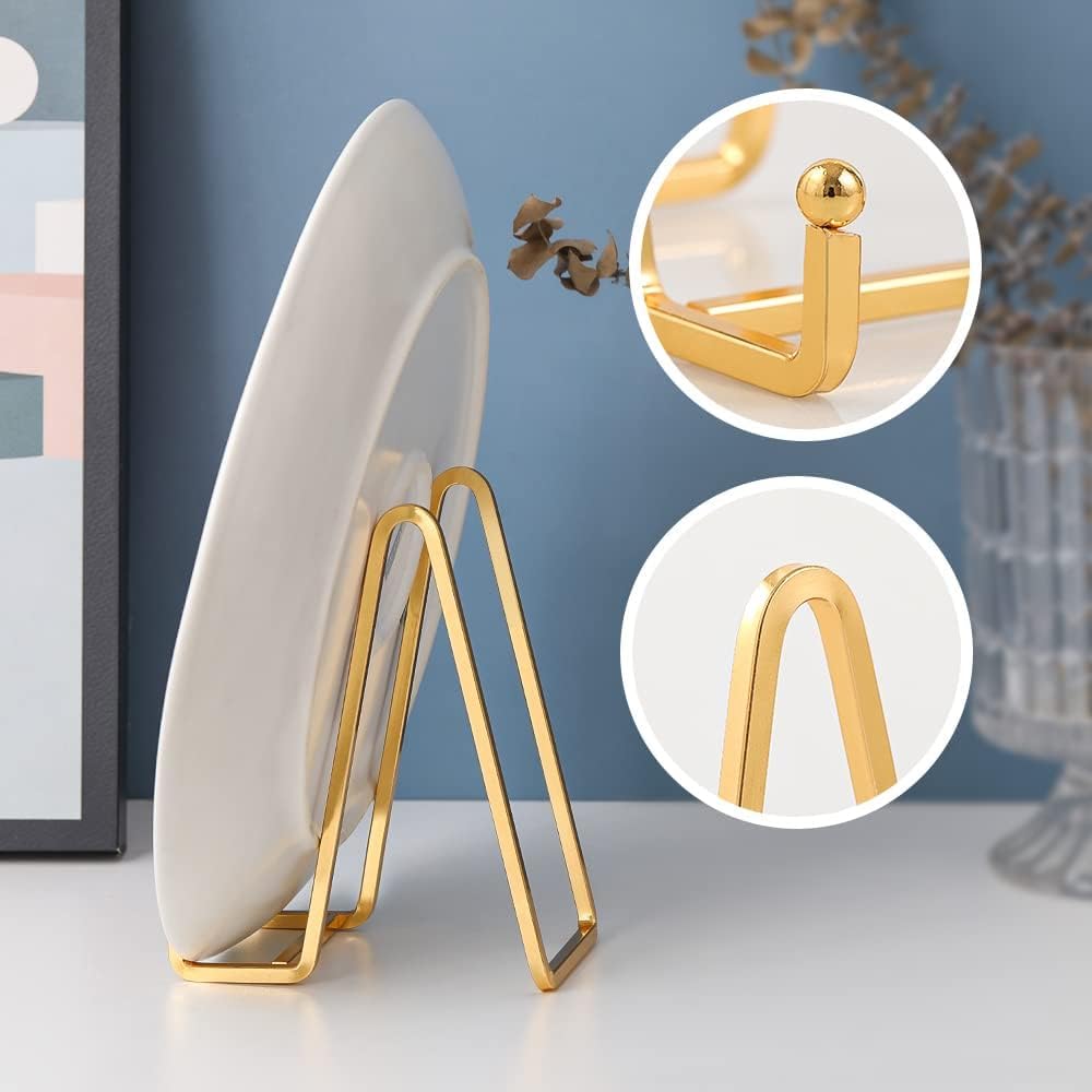 Plate Holder Easel Display Stand - 6 inch Metal Plate Stands for Display - Tabletop Picture Stand