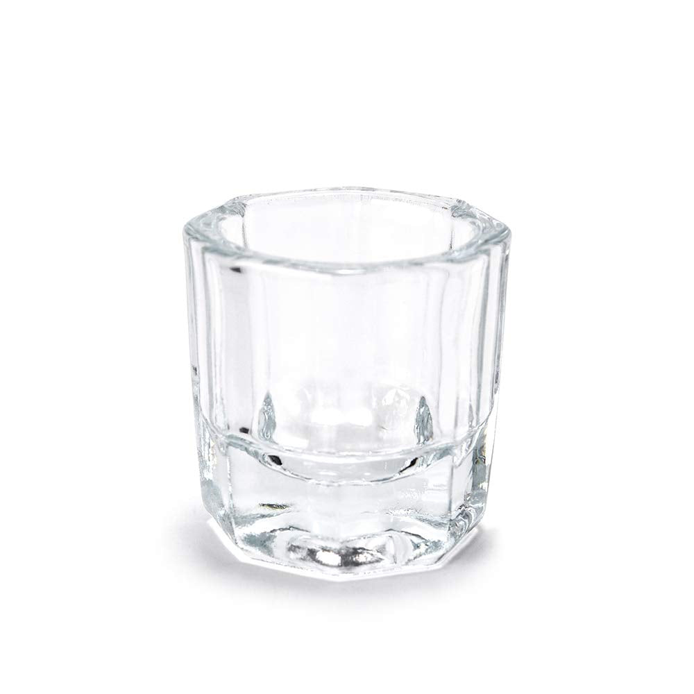 2Pcs Nail Art Dappen Dish Cups for Acrylic Liquid and Powder Clear Glass Nail Bowl Acrylic Powder