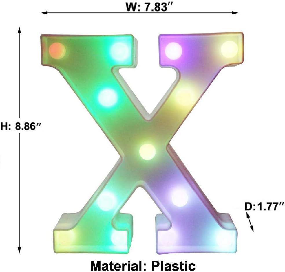 Pooqla Colorful LED Marquee Letter Lights with Remote – Light Up Marquee Signs – Party Bar Letters