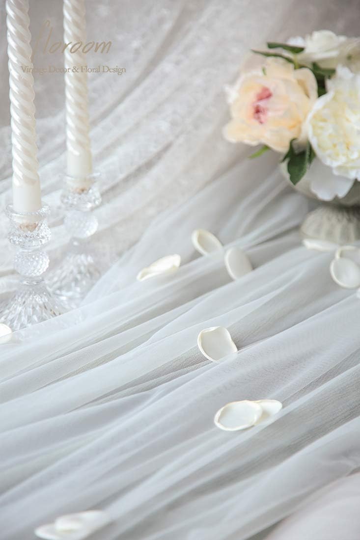 Floroom 300pcs Rose Petals Ivory Faux Silk Flower Petals for Wedding Flower Girl Basket White Aisle