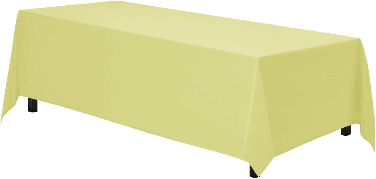 Gee Di Moda Rectangle Tablecloth - 90 x 132 Inch Yellow Table Cloth for 6 Foot Table with