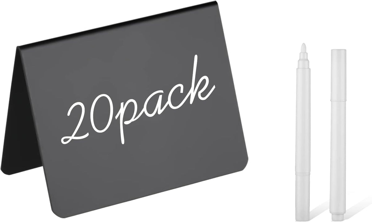 20 Pack 4"x3"Mini Chalkboard Signs for Chalk Sign for Food - Party - Buffet - Table Sign Chalkboard