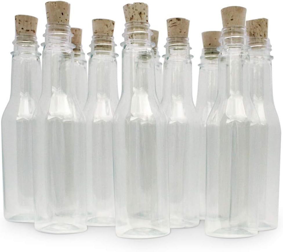 Plastic Bottles & Corks for Bottle Message Invitations, Announcements, DIY Craft, Party Favors &