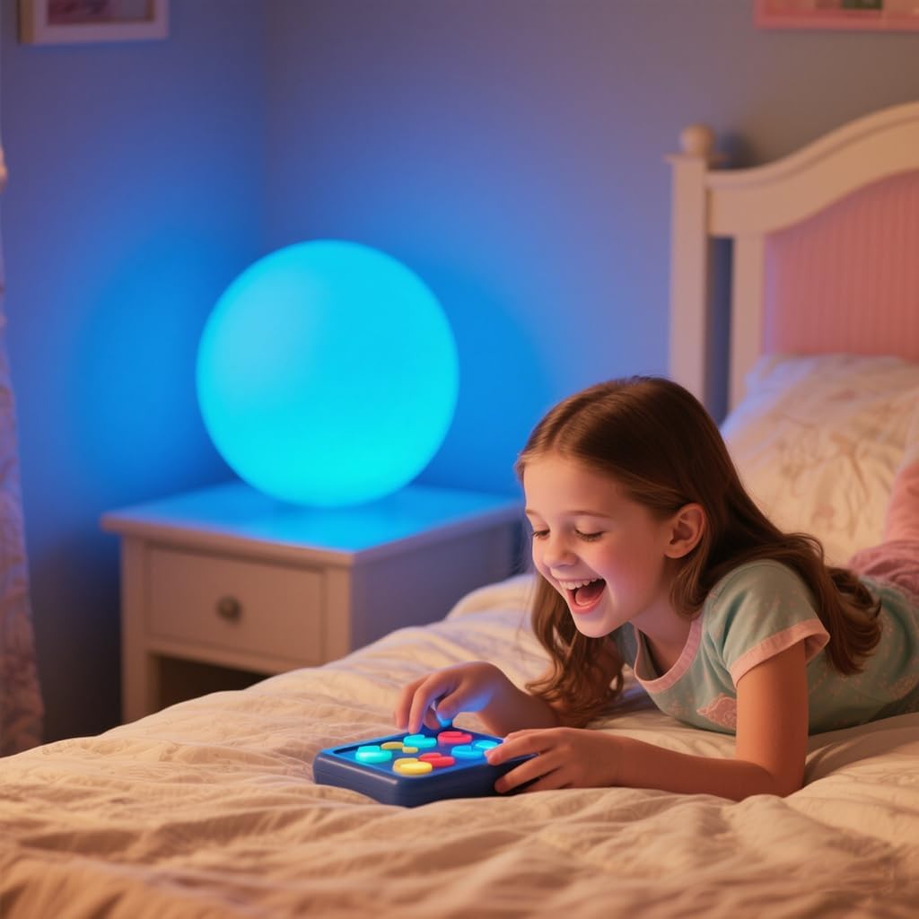 16 Inch Ultra-Fun LED Ball Light, Rechargeable Globe Floor Lamp w/Remote, 16 RGB Color Changing LED