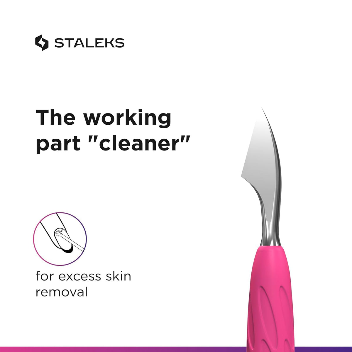 Staleks Manicure pusher Gummy with silicone handle UNIQ 10 TYPE 3 – Stainless Steel – Professional