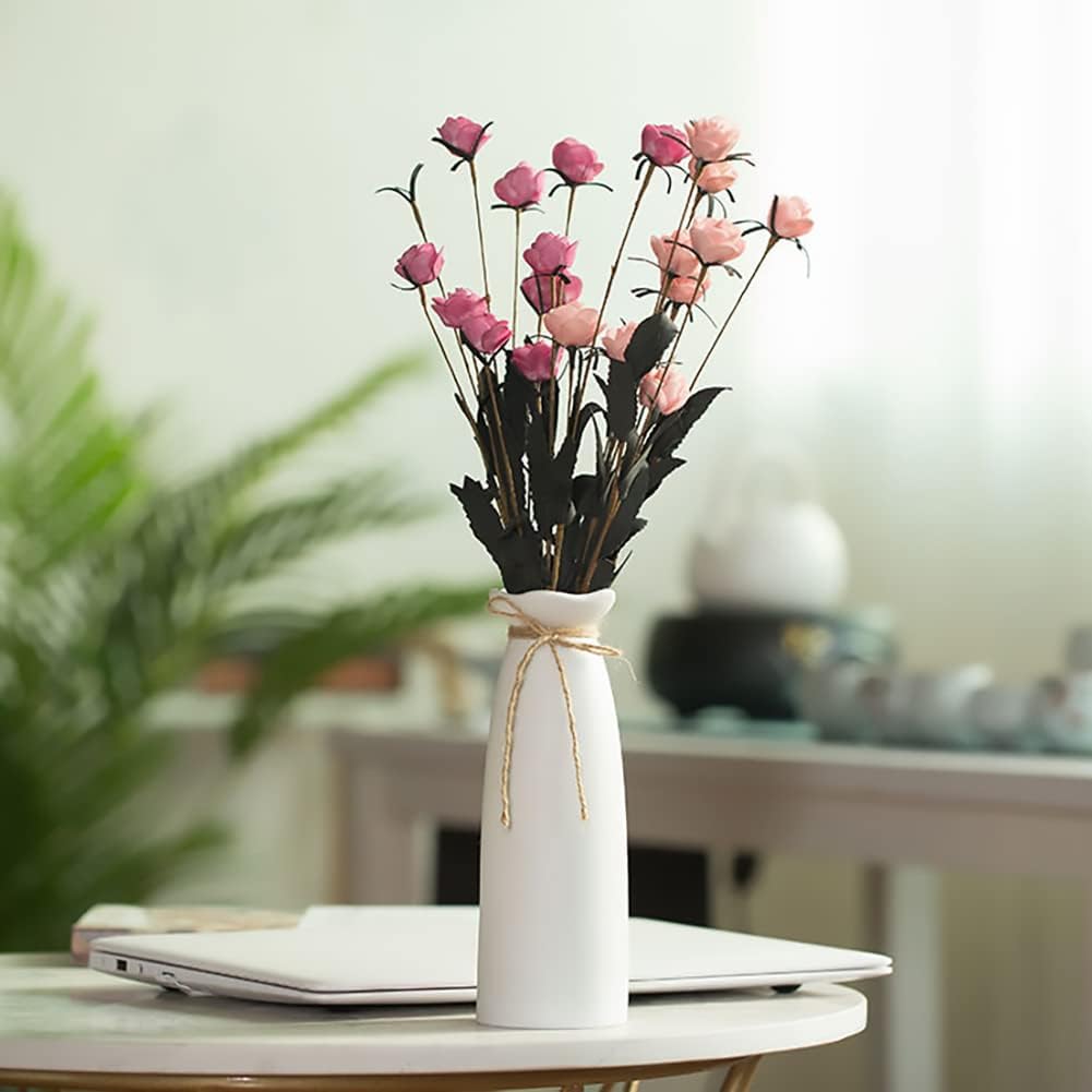 White Ceramic Vase-Flower Vase Dried Flower Vase for Modern Home Decor, Fit for Foyer Living Room