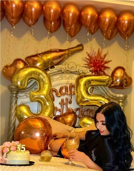 Gold 40 Inch Large Number 5 Birthday Balloon, Five 5th 15 25 35 50 55 Birthday Celebration