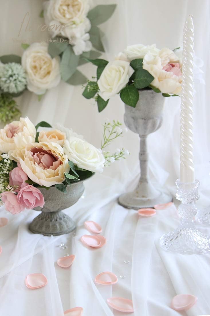Floroom 300pcs Rose Petals Blush Faux Silk Flower Petals for Wedding Flower Girl Basket Pink Aisle