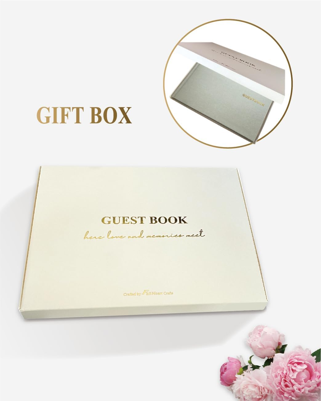 Elegant Linen Wedding Guset Book - Polaroid Guest Book for Wedding Reception,Baby Shower,Bridal