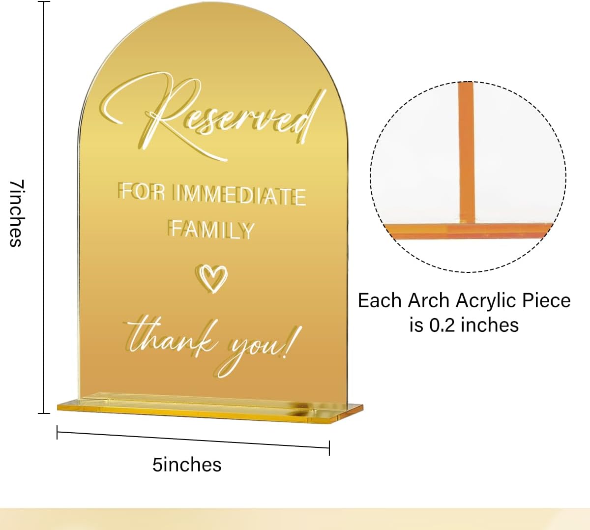 Acrylic Wedding Sign, Bridal Shower Decorations, Reserved for Immediate Family Sign for Ceremony