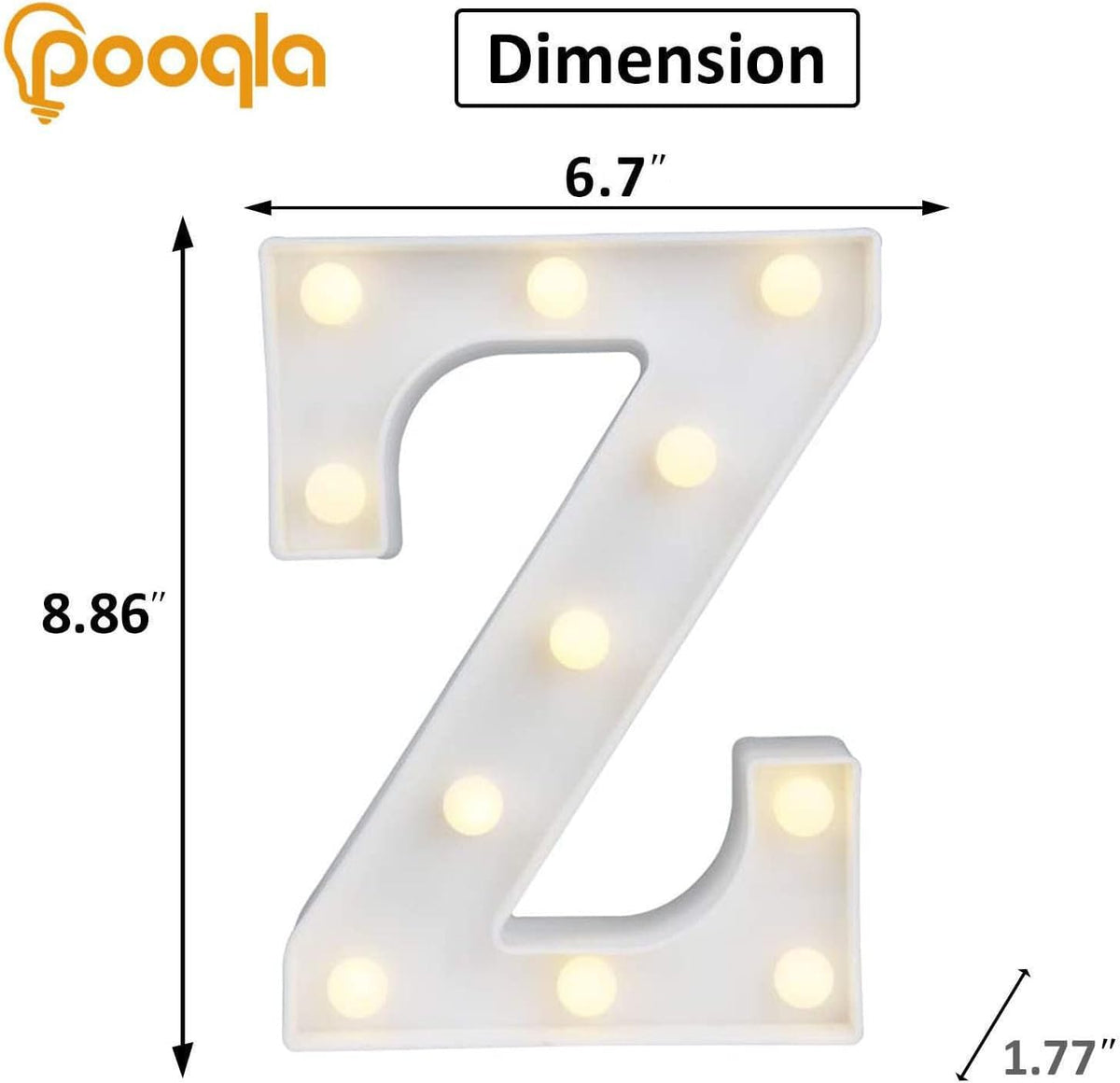Pooqla LED Marquee Letter Lights, Warm White and Cool White Decorative Lighted Letters, Light Up