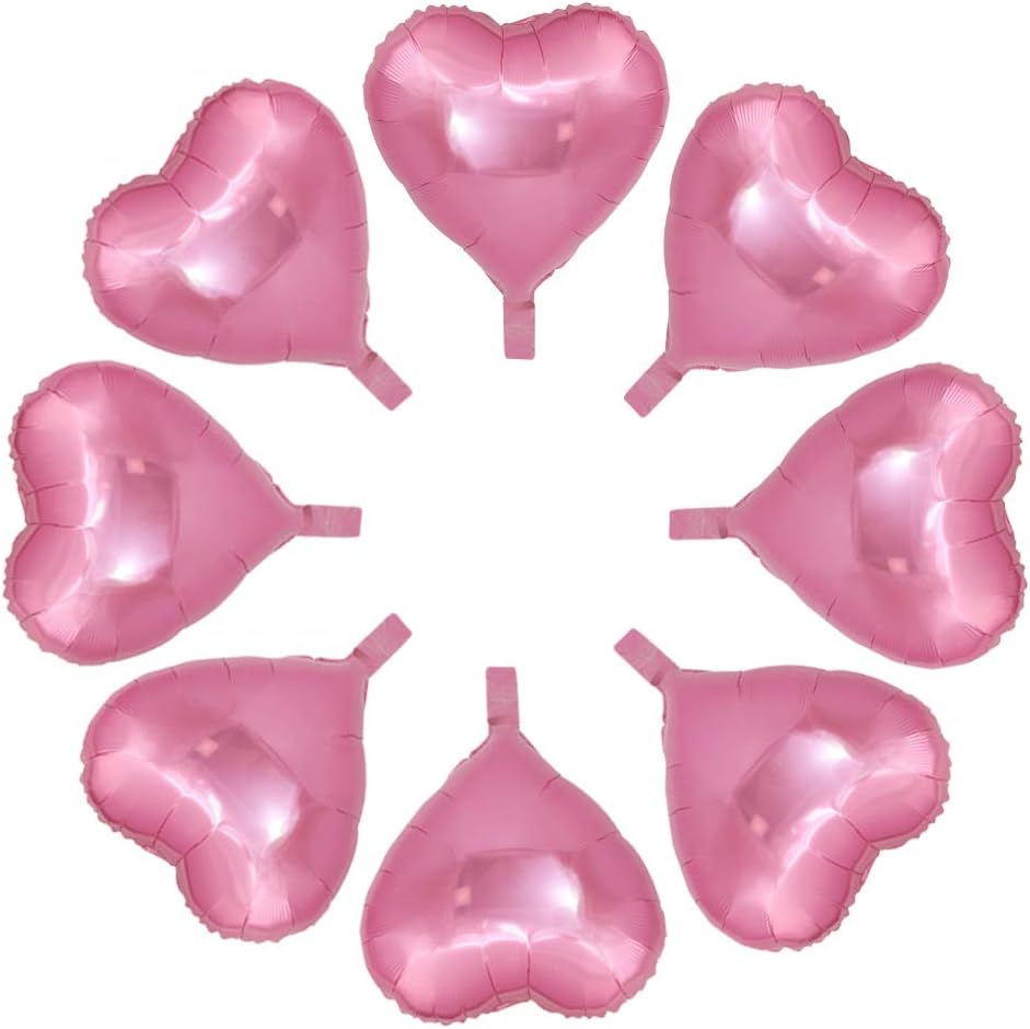 50 Pcs 10 inch Heart Shape Foil Mylar Balloons for Birthday Party Decorations, Wedding Decorations