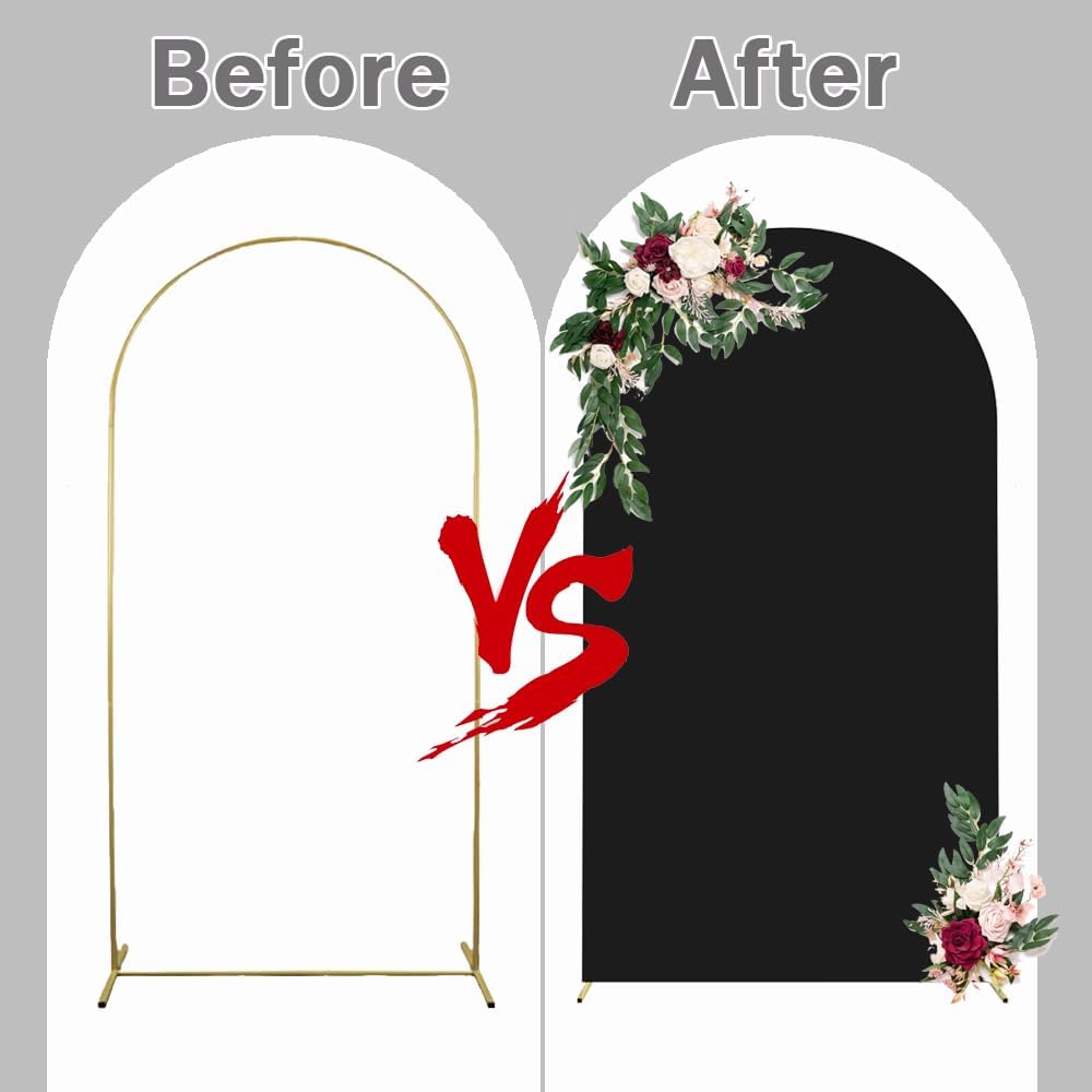 Black Arch Cover 4x7.2ft Arch-Backdrop-Cover Spandex Arched Covers Stretchy Backdrop Chiara Arches