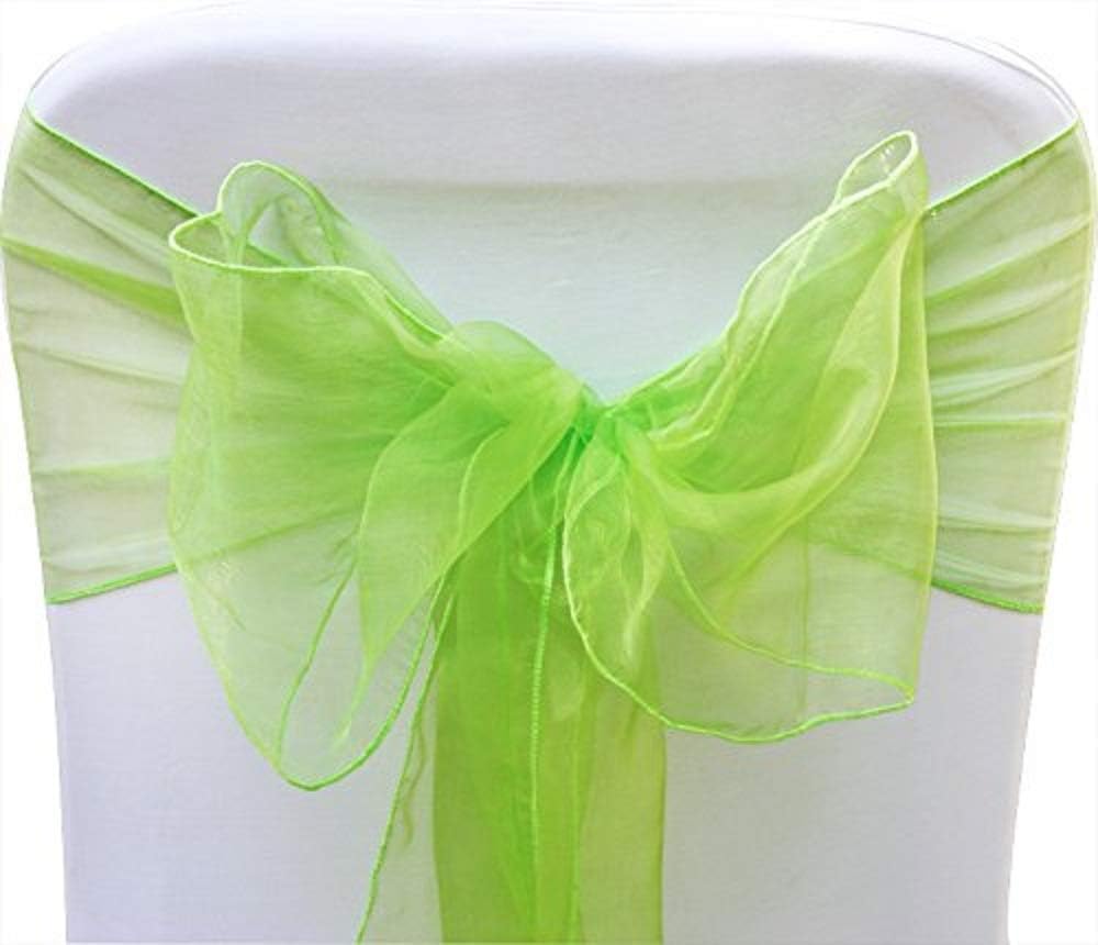 Organza Chair Bow Sash Décor Bows Sashes for Wedding Reception Events Banquets Decoration - (Pack