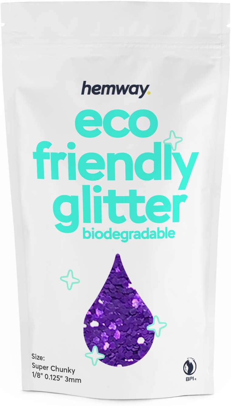 Hemway Biodegradable Glitter Eco Friendly - 100g/3.5oz Bio Cosmetic Safe Sparkle Vegan for Face