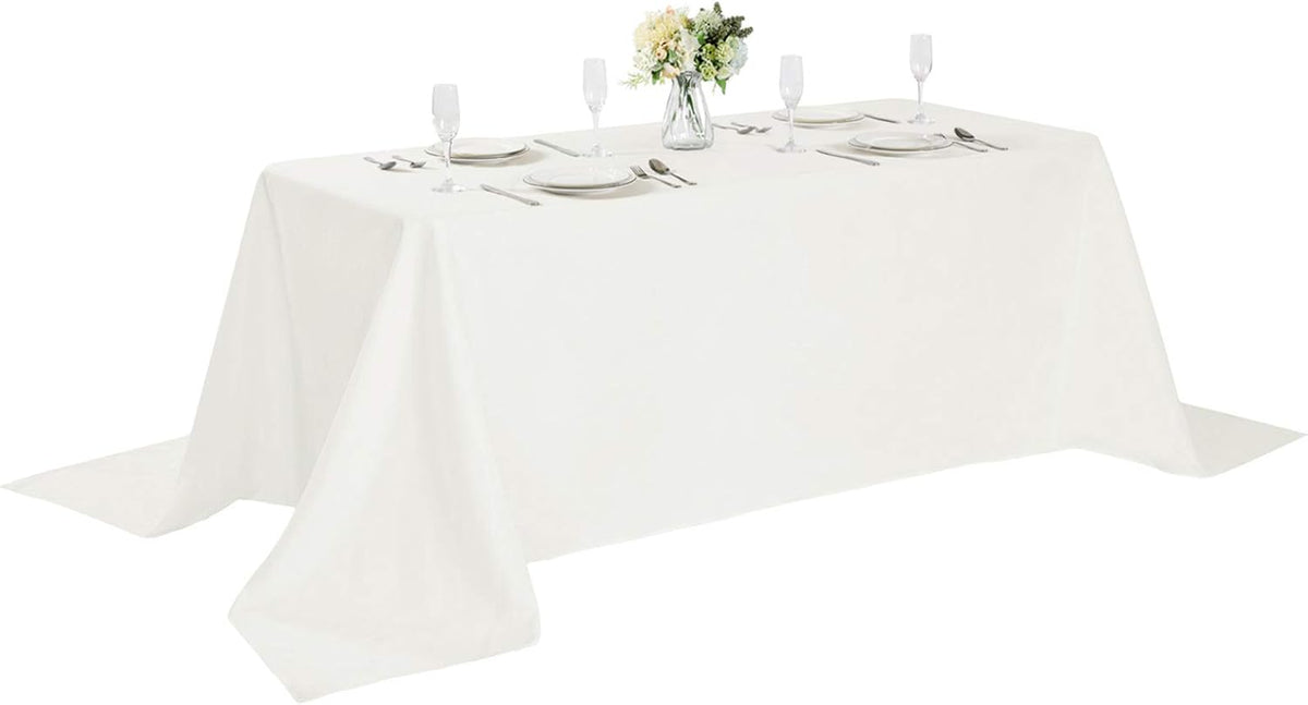 Rectangle Tablecloth 90x156 inch Washable Polyester Fabric Table Cloth for Wedding Party Dining
