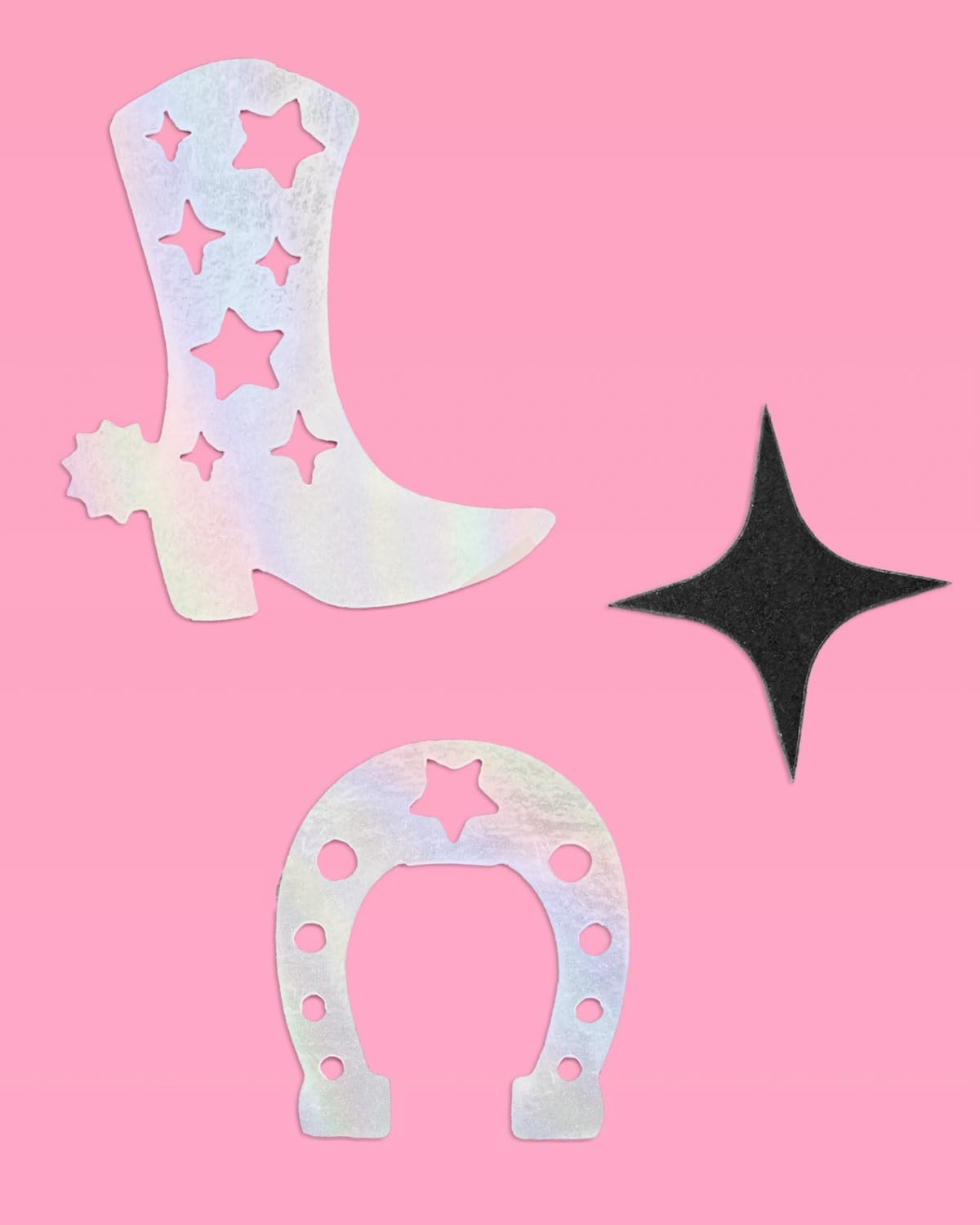 xo, Fetti Black + Iridescent Western Confetti - 200 pc | Rodeo Bachelorette Tablescape, Ranch