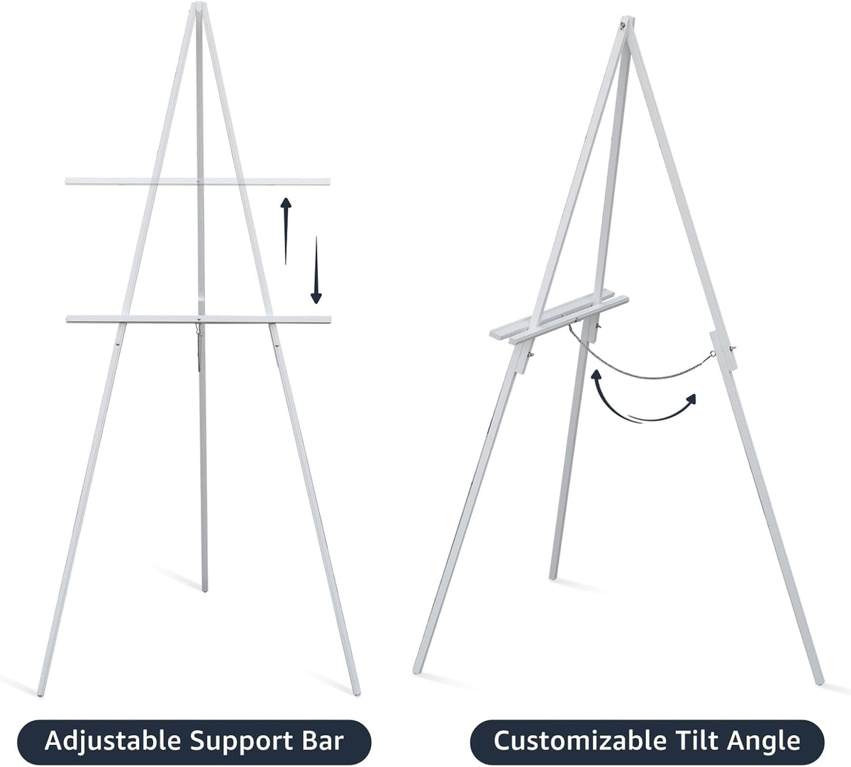 NianFeng Wooden Easel Stand for Sign, Easel Display Stand Floor for Wedding Sign with Adjustable
