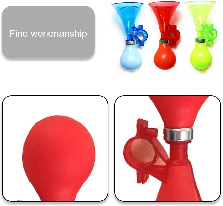 3 Pcs Bike Horn Kids Air Horn Clown Horn Hand Held Plastic Scooter Bicycle Bell for Cart Kids Boys