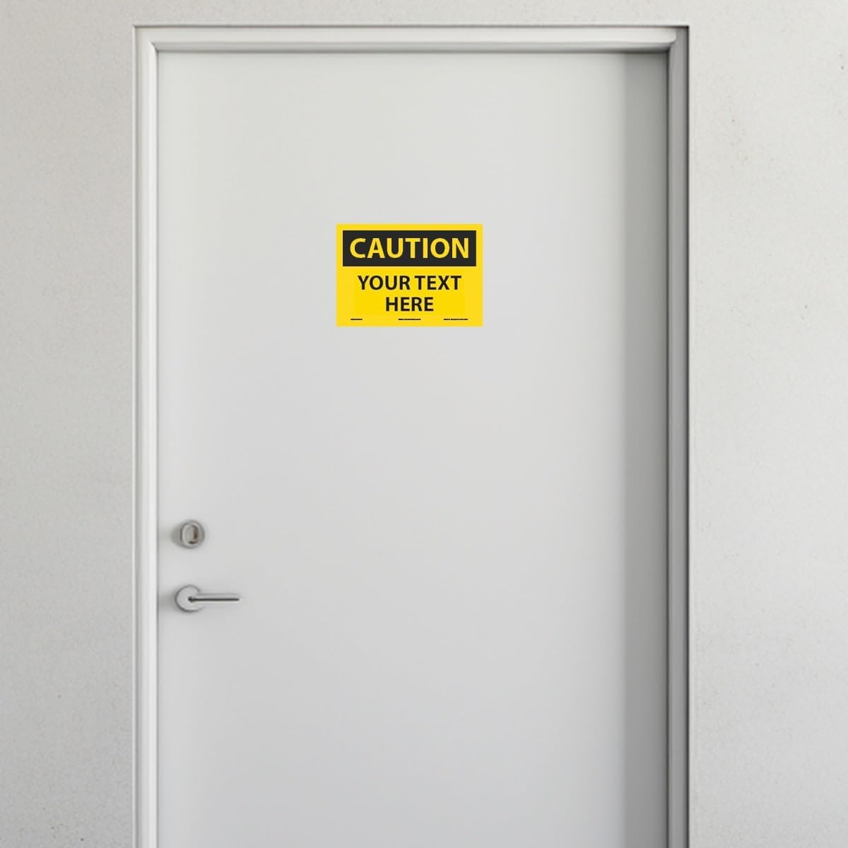 Custom OSHA Style Caution Sign 7" x 10" Adhesive Vinyl Sign, Customizable "Your Text Here", by