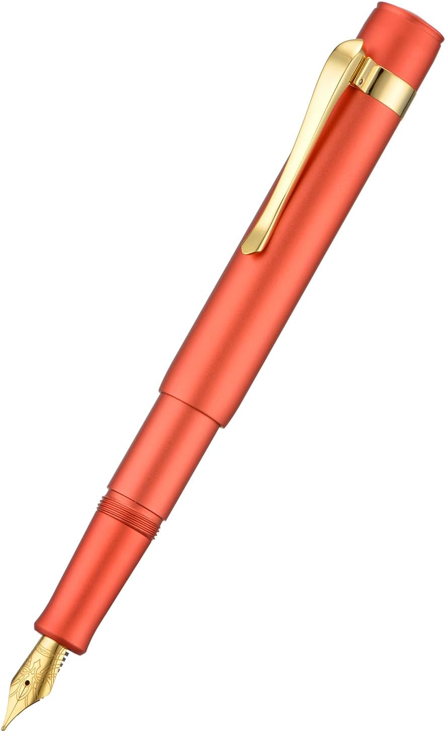 Hongdian M2 Black Forest Mini Fountain Pen, Fine Soft Golden Nib & Sleek Shape Aluminium Short