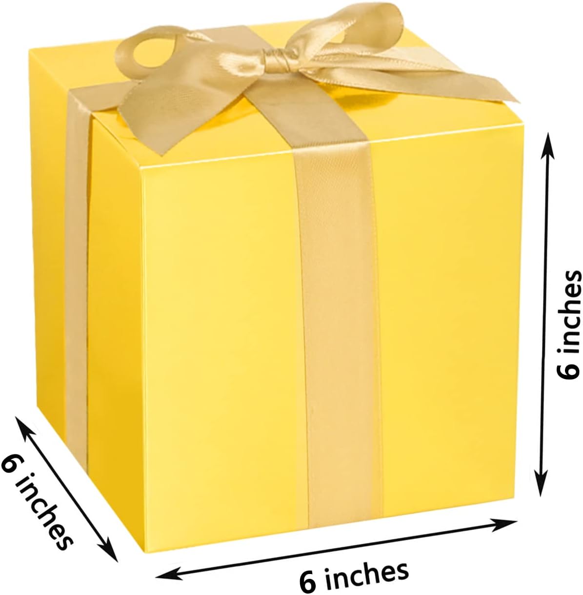 COTOPHER Small Gift Boxes 25 Pack 6x6x6 inches Gold Gift Boxes with Lids for Gifts, Crafting