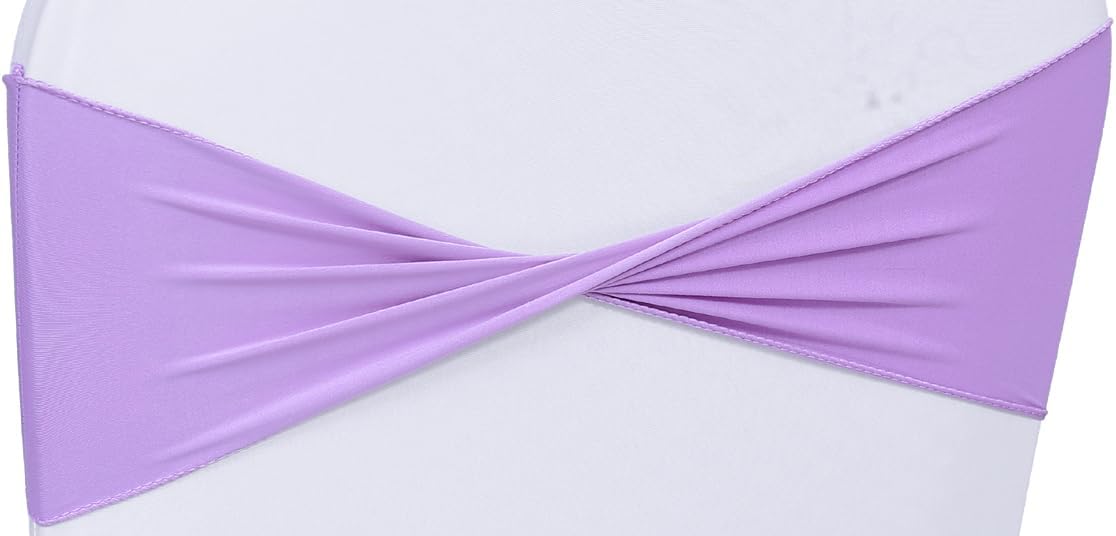 MDS Pack of 200 Spandex Chair Sashes Bows Elastic Stretch Dining Chair Bands Ties Without Slider