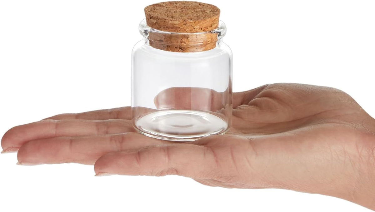 Bright Creations Spell Jars - 50ml, Clear, 12 Pack - Mini Glass Jars with Cork Lids & Apothecary